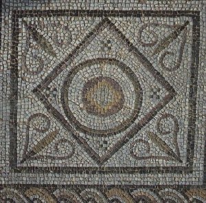 Romeins mozaïek uit de thermale baden door Roman Roman